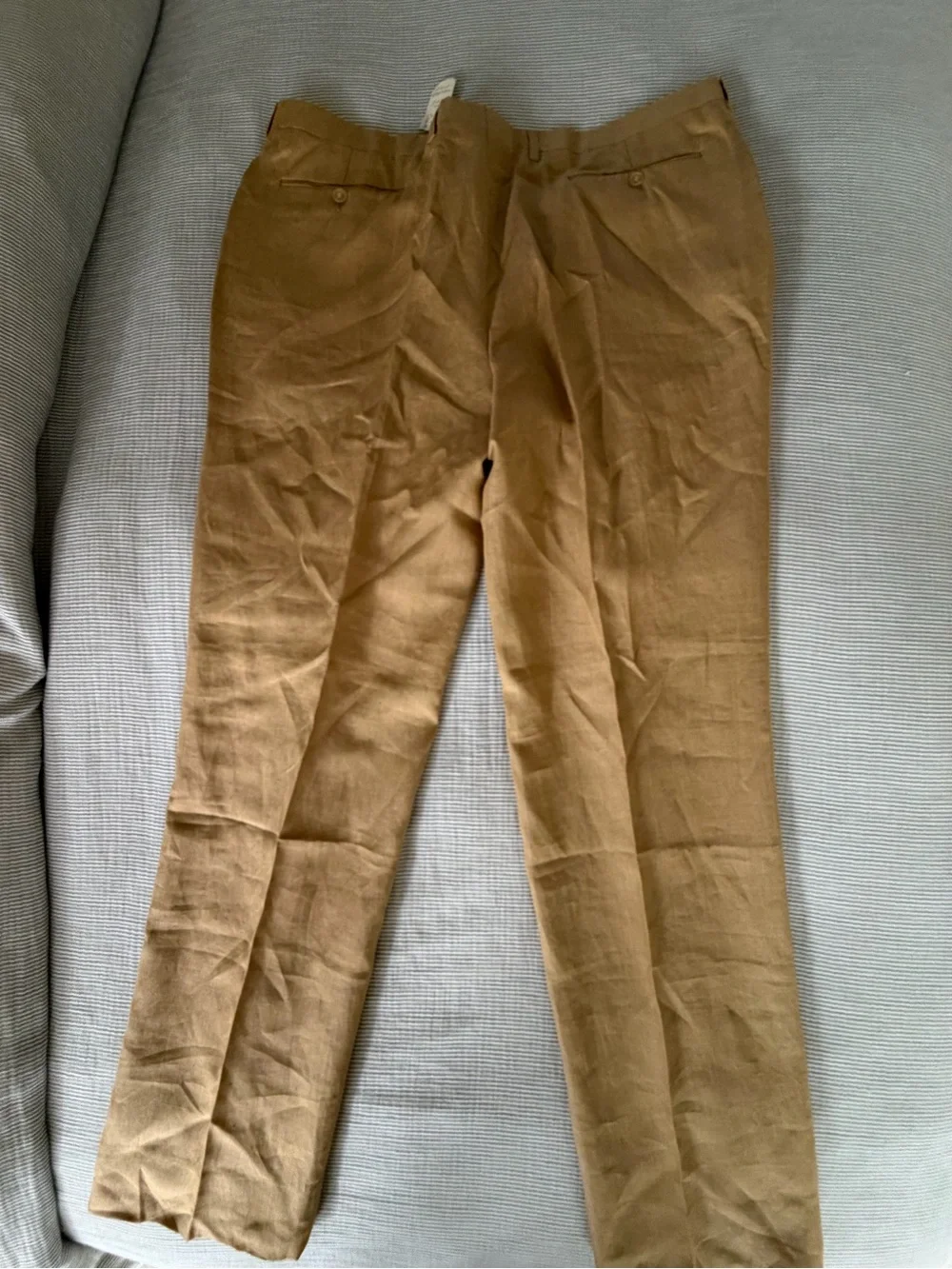 Classic Linen Blend Trousers in Camel